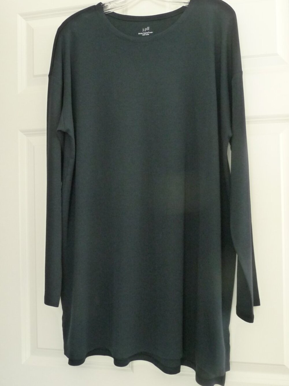 NEW WITHOUT TAG J JILL TALL BLACK SIMPLY SUPIMA CREWNECK TUNIC SIZE EXTRA LARGE